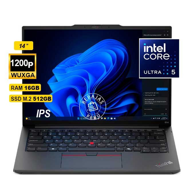 Laptop Lenovo ThinkPad E14 Gen 6 14" WUXGA IPS Intel Core Ultra 5 125U 16GB 512GB SSD Windows 11 Pro