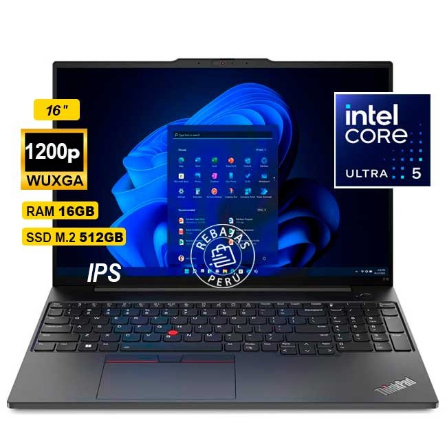 Laptop Lenovo ThinkPad E16 Gen 2 16" WUXGA IPS Core Ultra 5 125U 16GB DDR5 512GB SSD Windows 11 Pro