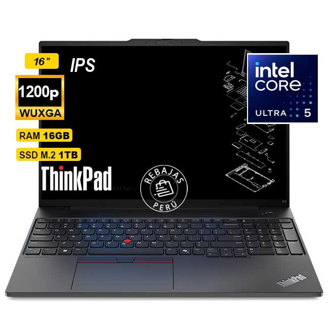 Laptop Lenovo ThinkPad E16 Gen 2 16" WUXGA IPS Core Ultra 5 125U 16GB DDR5 1TB SSD Windows 11 Pro