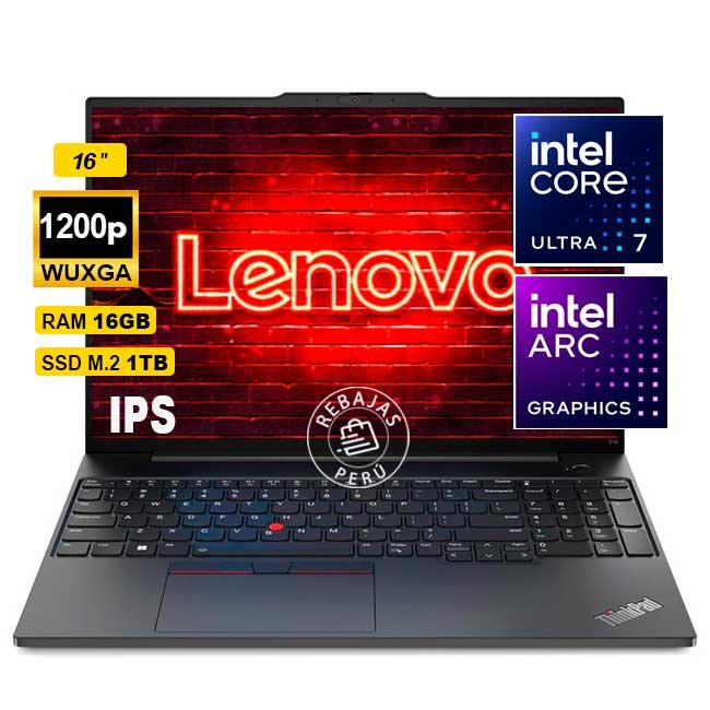 Laptop Lenovo ThinkPad E16 Gen 2 16" WUXGA, Intel Core Ultra 7, 16GB RAM, 1TB SSD, Windows 11 Pro