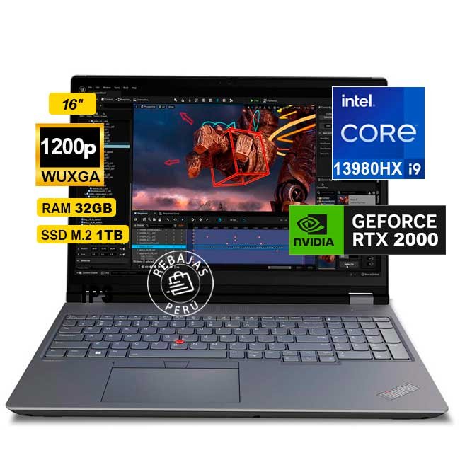 Laptop Lenovo ThinkPad P16 Gen 2 Core i9 32GB 1TB SSD RTX A2000 8GB 16" WUXGA Windows 11 Pro