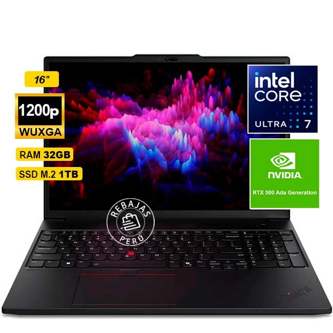 Laptop Lenovo ThinkPad P16s Gen 3 16" WUXGA IPS, Core Ultra 7-155H, 32GB RAM, 1TB SSD, RTX 500 Ada, Windows 11 Pro