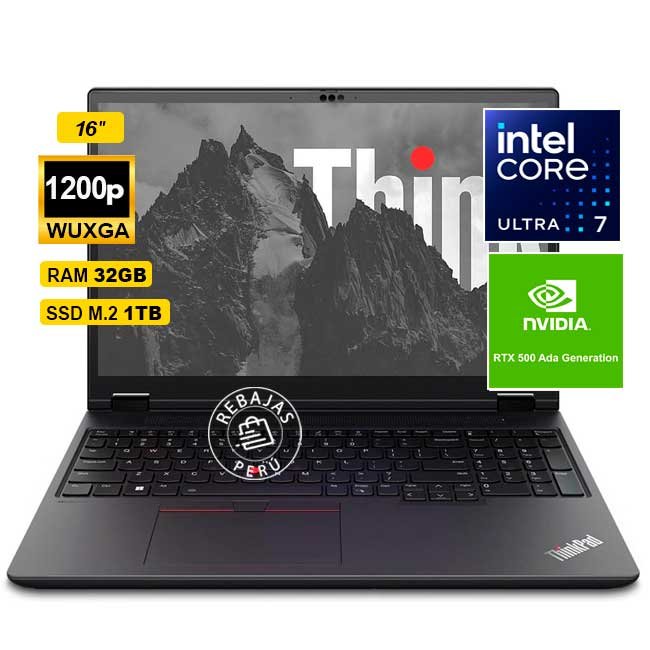 Laptop WS Lenovo ThinkPad P16v Gen 2 16" WUXGA IPS, Core Ultra 7 155H, 32GB RAM DDR5, 1TB SSD, RTX 500 Ada, Win 11 Pro
