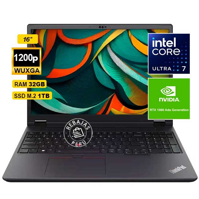 Laptop Workstation Lenovo ThinkPad P16v Gen 2 Intel Core Ultra 7, 32GB RAM, 1TB SSD, RTX 1000, 16” WUXGA, Windows 11 Pro