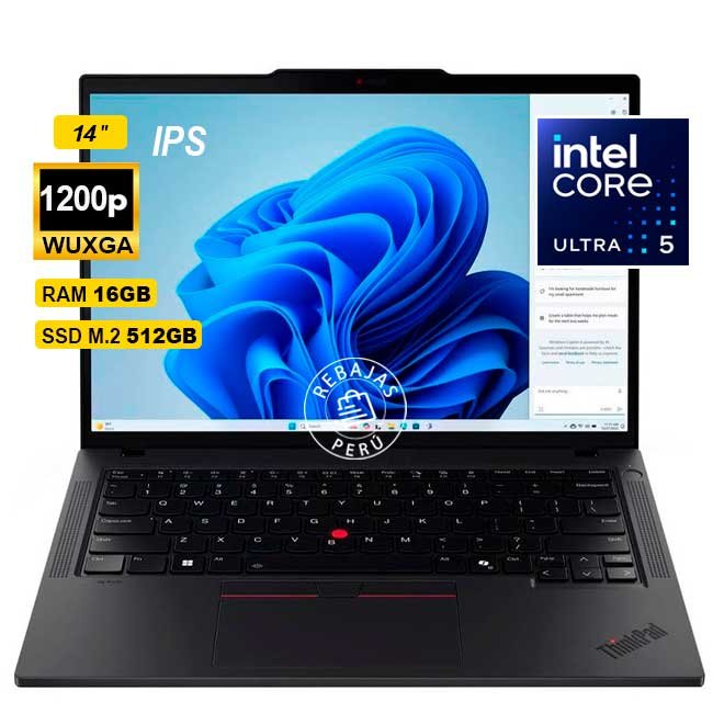Laptop Lenovo ThinkPad T14 Gen 5 14" WUXGA IPS Intel Core Ultra 5 125U 16GB 512GB SSD Windows 11 Pro
