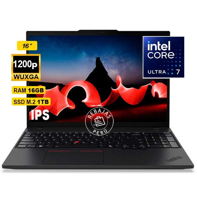 Laptop Lenovo ThinkPad T16 Gen 3 16" WUXGA IPS, Intel Core Ultra 7, 16GB DDR5, 1TB SSD, Windows 11 Pro