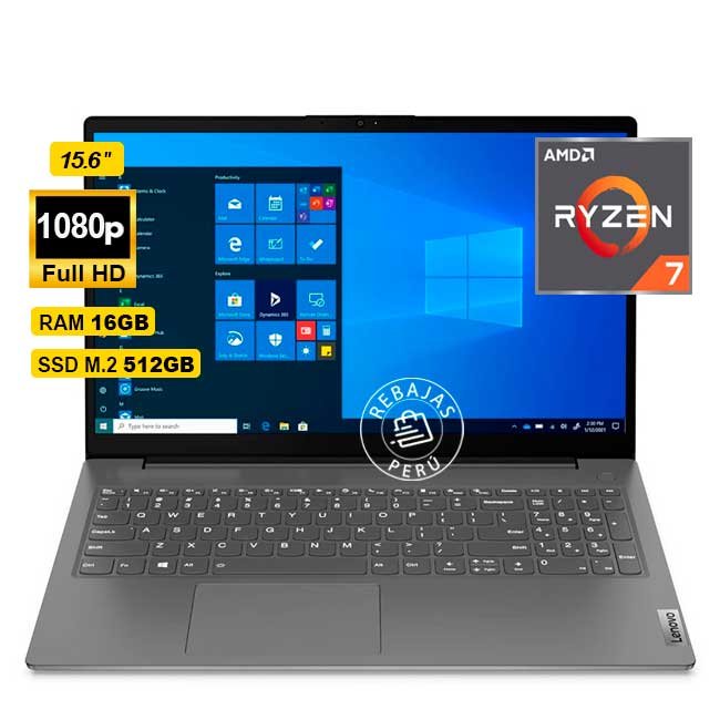 Laptop Lenovo V15 G4 ABP Ryzen 7 7730U 16GB RAM 512GB SSD 15.6" FHD Wi-Fi 6 Bluetooth HDMI Sin OS