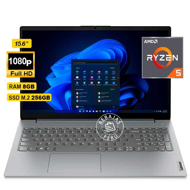 Laptop Lenovo V15 G4 AMN Ryzen 5 7520U 8GB 256GB SSD 15.6" FHD TN WiFi 6 Arctic Grey