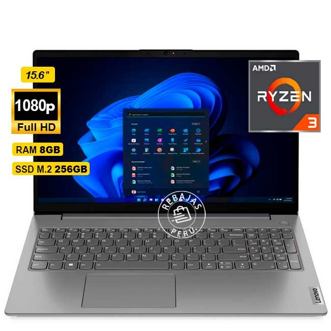 Laptop Lenovo V15 G4 Ryzen 3 7320U 8GB 256GB SSD 15.6” FHD WiFi 6 Bluetooth Arctic Grey