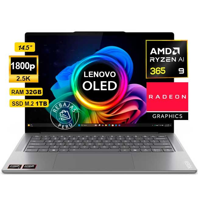 Laptop Lenovo Yoga Pro 7 14ASP9 14.5" OLED WQXGA+ AMD Ryzen AI 9, 32GB RAM, 1TB SSD, Radeon 880M, Windows 11, Luna Grey