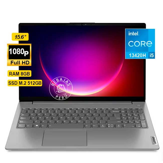 Laptop Lenovo V15 G4 IRU Core i5-13420H 8GB RAM 512GB SSD 15.6” FHD WiFi 6 BT 5.2 Sin Sistema Operativo