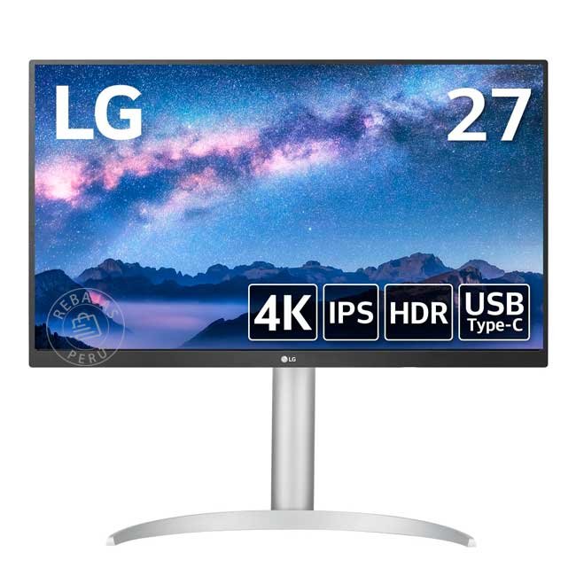 Monitor LG 27UP550N-W 27" IPS 4K UHD, HDR10, FreeSync, USB-C, Ajustable, Blanco