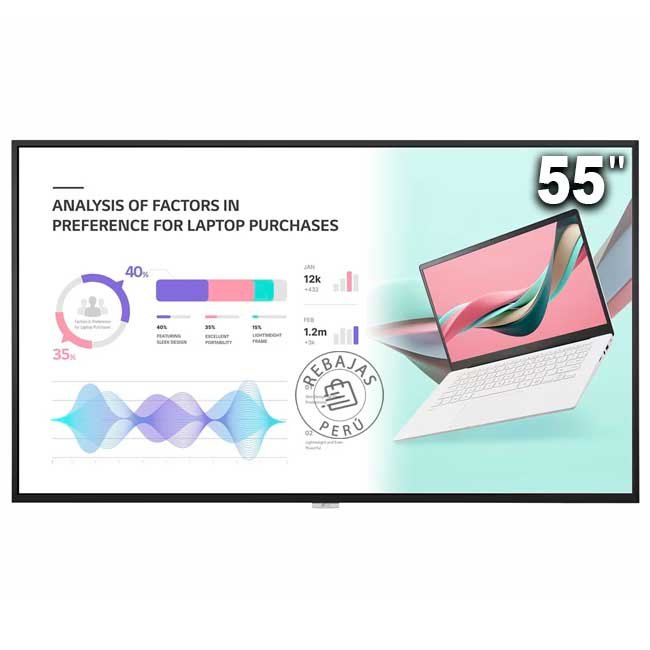 Monitor LG 55UH5J-H 55” UHD 4K, Panel IPS, 500 nits, webOS 6.0, Wi-Fi, 24/7 – Señalización Digital Profesional con Alta Visibilidad