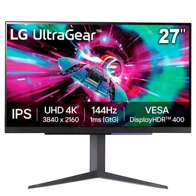 LG UltraGear 27GR93U-B – Monitor Gaming 27” 4K UHD IPS 144Hz con HDR600, 1ms y G-SYNC/FreeSync