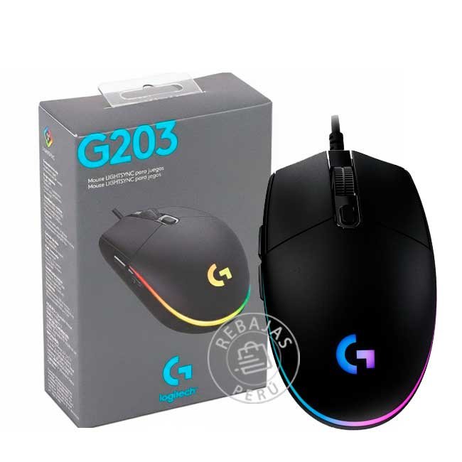 Mouse Logitech G203 LIGHTSYNC Optical 8000 DPI RGB Black Gaming