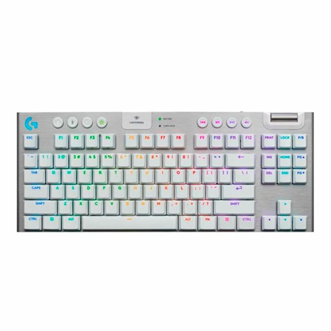 Logitech G915 X TKL Blanco – Teclado Mecánico Inalámbrico LIGHTSPEED, RGB LIGHTSYNC, KEYCONTROL, Switch GX
