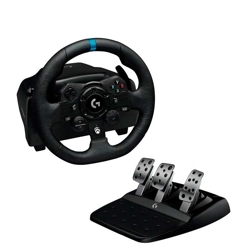 Volante Logitech G923 TrueForce con Pedales para PC y Xbox – Force Feedback Realista y Freno Progresivo