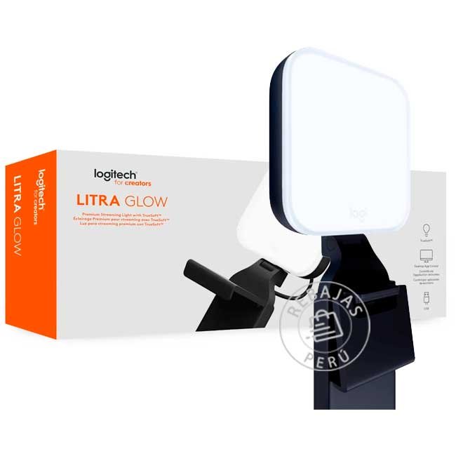 Luz Premium Logitech Litra Glow USB-A | Iluminación Profesional para Streaming