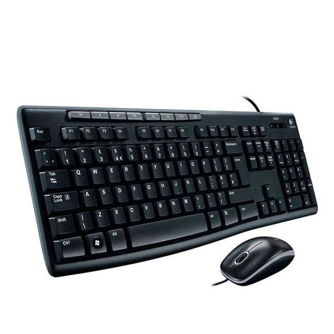 Kit Teclado y Mouse Logitech MK200 USB Español Negro | Multimedia y Antisalpicaduras