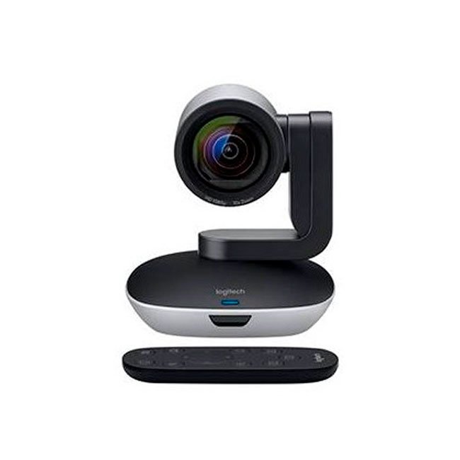 Cámara Logitech PTZ Pro 2 Full HD 1080p con Zoom Óptico 10x y Control Remoto – Negro/Plata