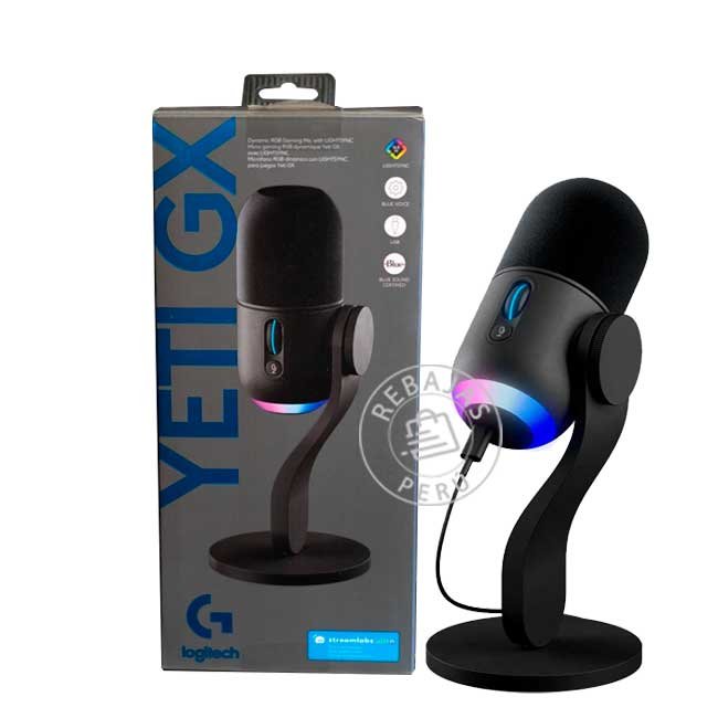 Micrófono Logitech Yeti GX USB Supercardioid con RGB Streaming