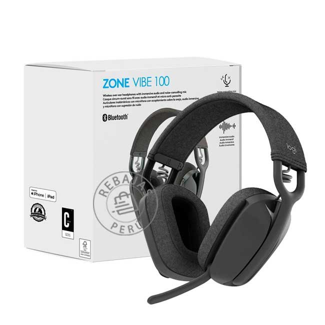Audífonos con Micrófono Logitech Zone Vibe 100 Bluetooth Negro