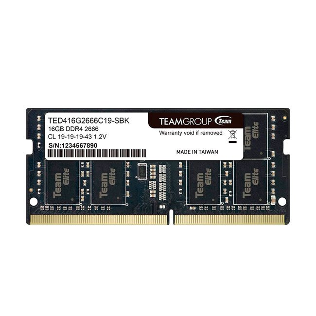 Memoria TeamGroup Elite, 16GB, DDR4, SO-DIMM, 2666 MHz, 1.2V, CL 19-19-19-43