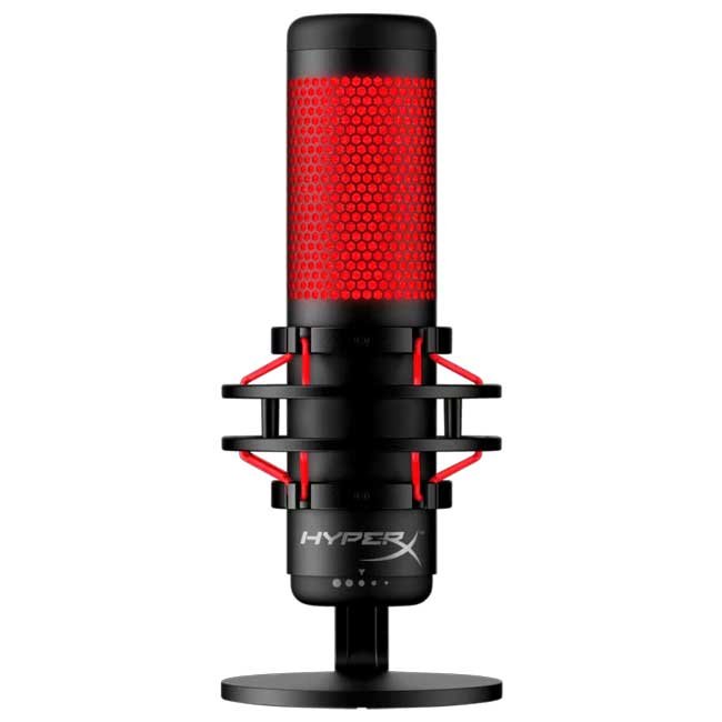 Micrófono HyperX Quadcast USB Negro y Rojo - Calidad Pro para Gaming y Streaming