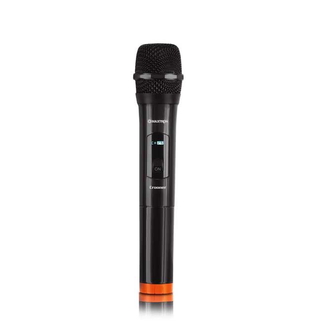 Micrófono Inalámbrico MAXTRON Crooner MX758 con Receptor Recargable, Largo Alcance y Plug 6.35mm