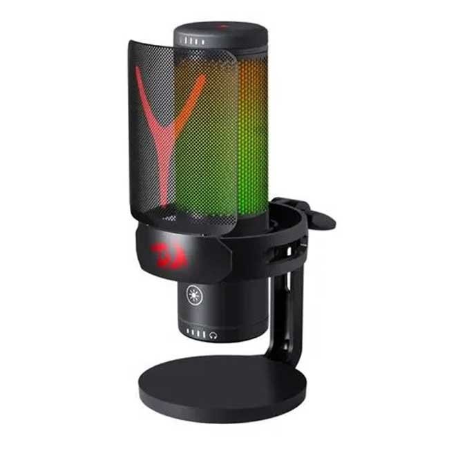 Micrófono Redragon FENRIS GM301 Condensador USB con Filtro Antipop y Soporte Circular RGB