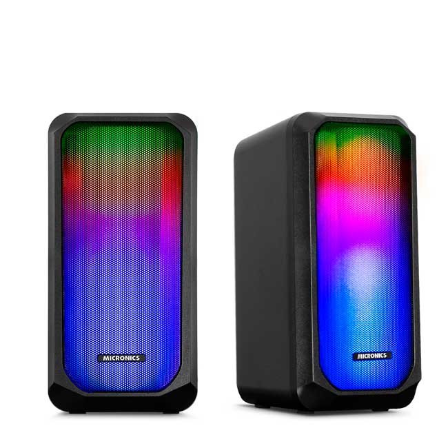 Parlantes Gamer Micronics Luxor+ MIC S305 2.0 RGB USB 2.5” con Tuned Port y Control en el Cable