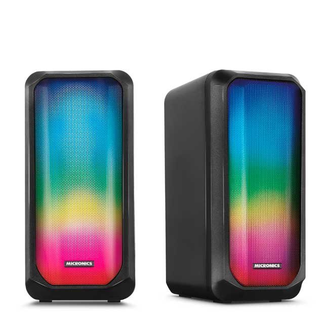 Parlantes Gamer Micronics Luxor+ MIC S305U 2.0 RGB USB 2.5” con Control en Línea y 6 Modos de Iluminación