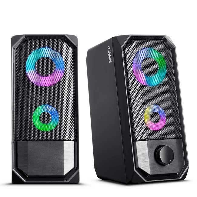 Parlantes Gamer Micronics Winner MIC S325 2.0 RGB 2.5” con Control Frontal, USB y Jack 3.5 mm