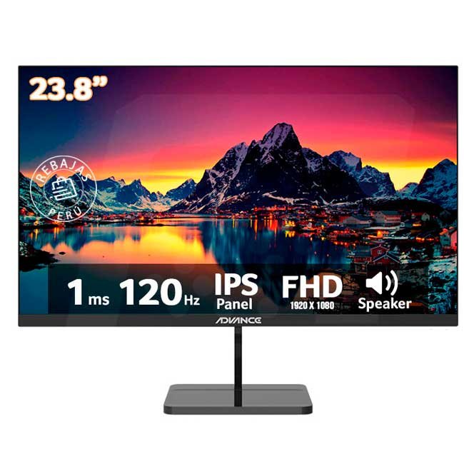 Monitor Advance ADV-2453S 23.8” IPS Full HD 120Hz HDMI DisplayPort 1ms FreeSync HDR