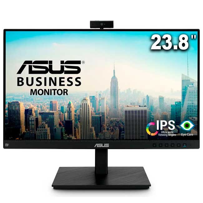 Monitor ASUS BE24EQSK 23.8" Full HD IPS, Cámara Web 2MP, Altavoces Estéreo, Conectividad Completa y Diseño Ergonómico