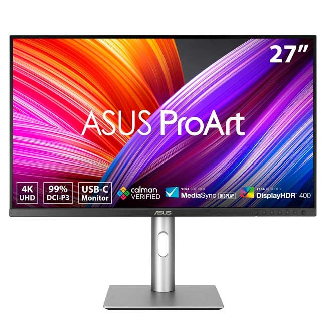 Monitor ASUS ProArt PA279CRV 27” 4K UHD IPS, 99% AdobeRGB, HDR400, USB-C PD 96W, Calibrado ΔE<2, Ergonómico y Sustentable