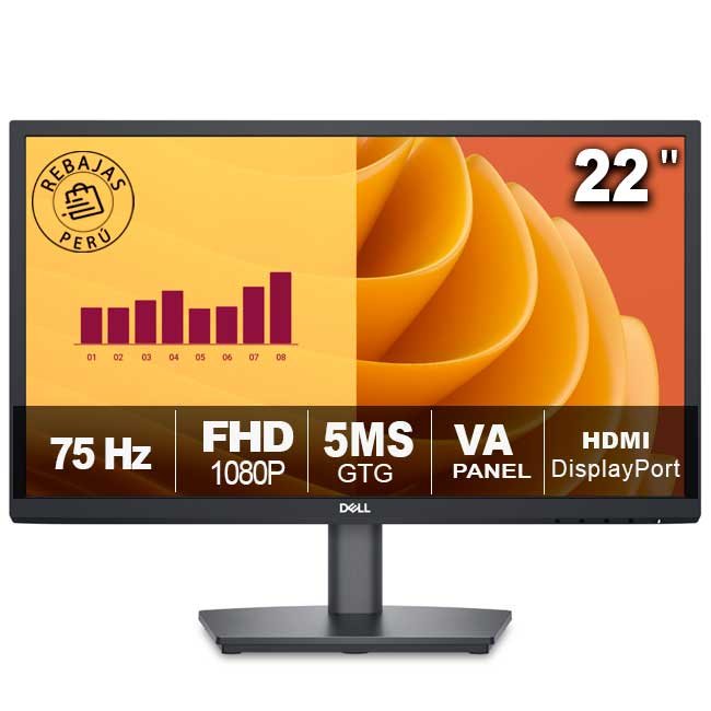 Monitor Dell E2225HS 21.4" Full HD VA | 75Hz, 5ms, HDMI, DisplayPort, VESA