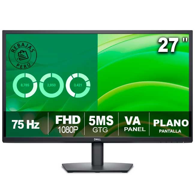 Monitor Dell E2725H de 27 pulgadas Full HD | VA, DisplayPort y ComfortView
