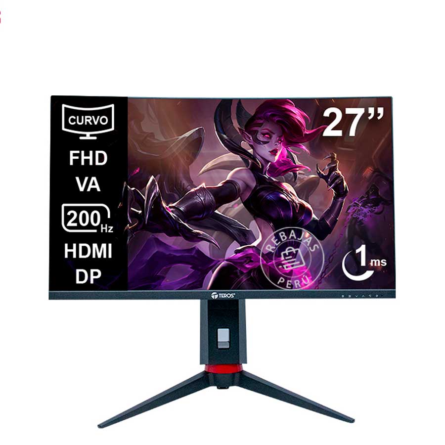 Monitor Gamer TEROS TE-2788G 27” Curvo FHD VA 200Hz 1ms
