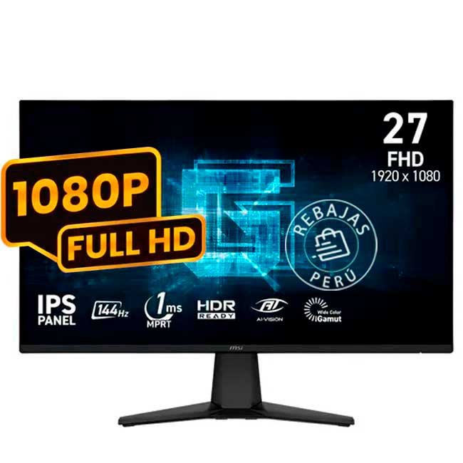 Monitor Gaming MSI G275L E14 27" FHD IPS 144Hz 1ms HDMI DP Negro