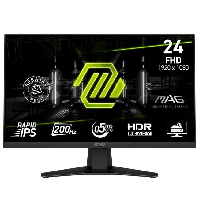 Monitor Gaming MSI MAG-244F 23.8" FHD Rapid IPS 200Hz 0.5ms HDR Adaptive Sync HDMI DP