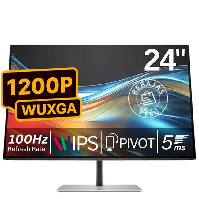 Monitor HP Serie 7 Pro 724pn 24" WUXGA IPS Antirreflejo HDMI DP USB
