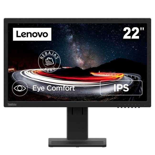 Monitor Lenovo ThinkVision E22-28 21.5” Full HD IPS con HDMI, DisplayPort, Altavoces y Soporte Ajustable