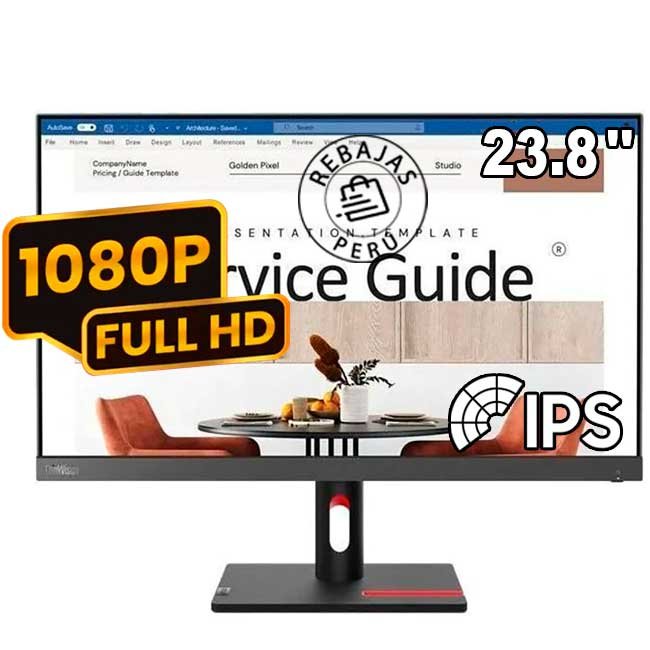Monitor Lenovo ThinkVision S24i-30 23.8" IPS FHD 100Hz HDMI VGA