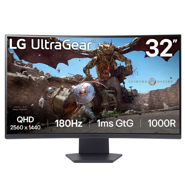 Monitor LG 32GS60QC-B 32'' QHD Curvo 180Hz, 1ms, FreeSync Premium y HDR10