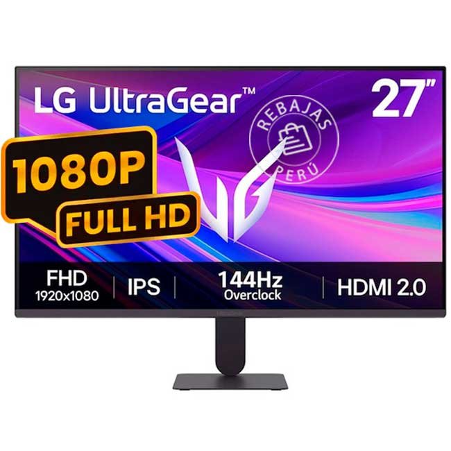Monitor Gaming LG UltraGear 27G411A-B 27" FHD IPS 144Hz G-SYNC FreeSync HDR10 Negro