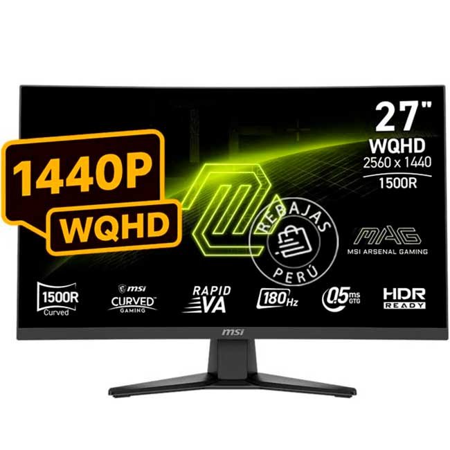 Monitor Curvo MSI MAG 275CQF E18 27" QHD 180Hz 0.5ms VA