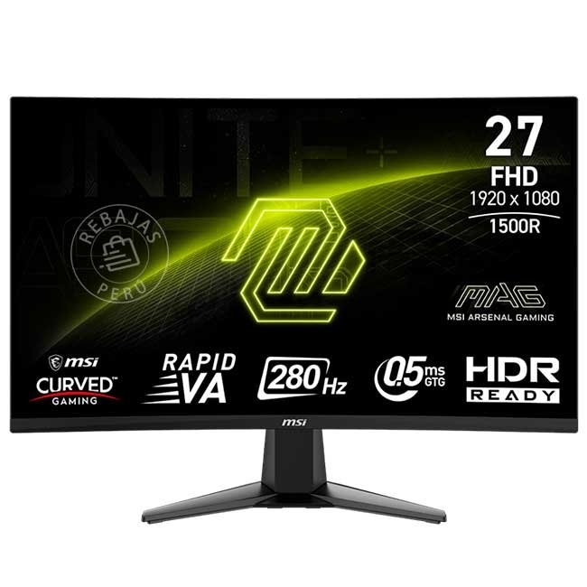 Monitor Curvo Gaming MSI MAG 276CXF 27" FHD 280Hz 0.5ms Rapid VA HDMI DP VESA