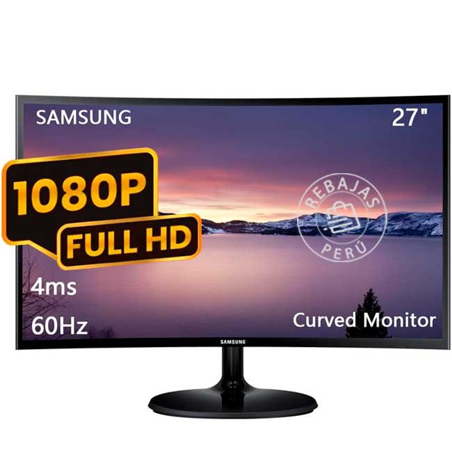 Monitor Samsung Curvo 27” LC27F390FHLXPE Full HD FreeSync 1800R HDMI Caja Abierto