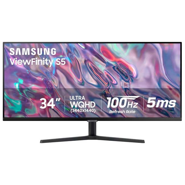 Monitor Samsung LS34C500GALXPE ViewFinity S5 S50GC 34'' Ultra WQHD IPS, HDR10, USB-C 90W, Ultra-wide, Calibración Profesional